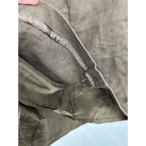 Talbots Womens Knee Length Shift Dress Size 14  Brown 100% Linen Sleeveless - Picture 7 of 9